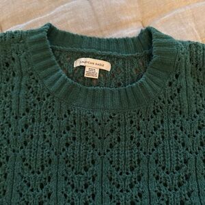 American Eagle Outfitters Teal Lace Knit Sweater
